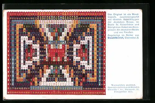 AK Wandteppich aus Achselklappen der Armee