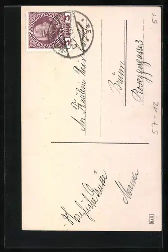 AK Edle gelbe Rose mit Blattgrün