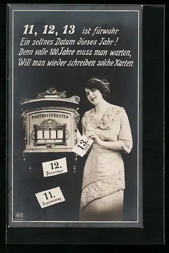 AK Seltenes Datum, Karte zum 11.12.1913