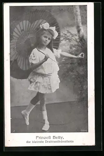 AK Akrobatin Prinzess Betty, Kleinste Drahtseilkünstlerin