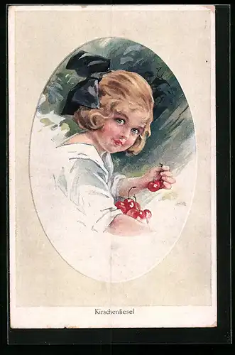 AK Kirschenliesel mit Kirschen