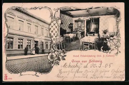 AK Schleswig, Hotel Friedrichsberg von J. Callsen, Innenansicht