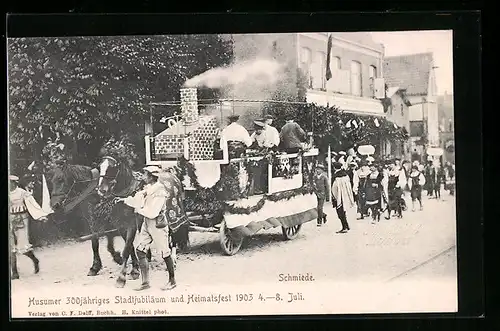AK Husum, 300jähriges Stadtjubiläum und Heimatsfest 1903, Schmiede
