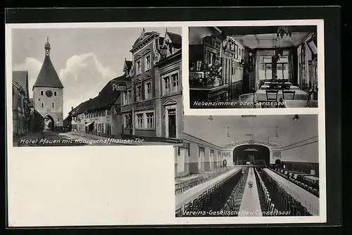 AK Endingen a. K. /Baden, Hotel Pfauen mit Königschaffhauser Tor