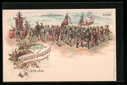 Lithographie Lübeck, Volksfest, Gründung des Volksfestes