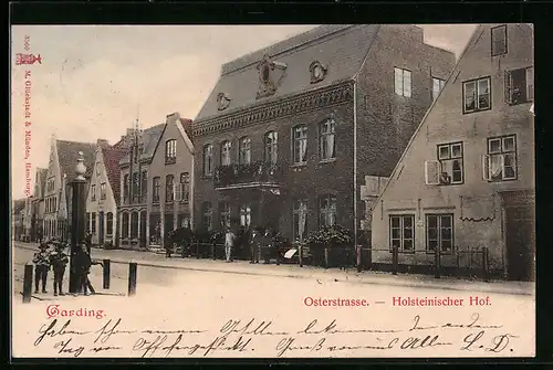 AK Garding, Osterstrasse mit Hotel Holsteinischer Hof