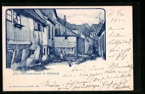 AK Schleswig, Häuser in der Alten Schlachterstrasse