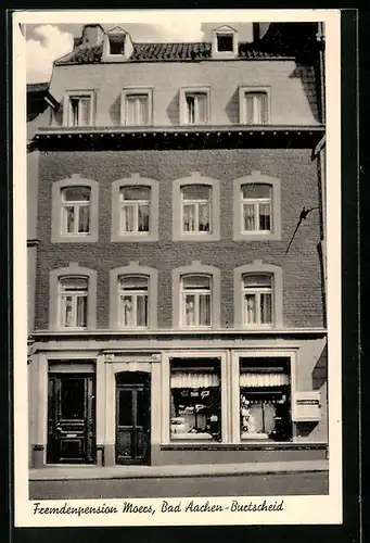 AK Bad Aachen-Burtscheid, Blick auf die Fremdenpension Moers, Burtscheidermarkt 19