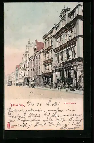 AK Flensburg, Partie am Cafe Colosseum