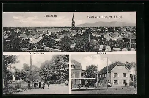 AK Pfastatt, Der hohle Berg, Dorfplatz