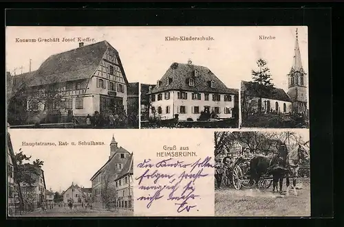 AK Heimsbrunn, Konsum-Geschäft Josef Kieffer, Klein-Kinderschule