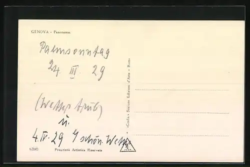 AK Genova, Panorama der Stadt