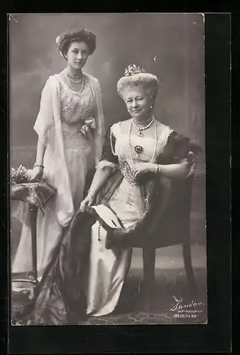 AK Kaiserin Auguste Victoria Königin von Preussen nebst Ihrer Tochter
