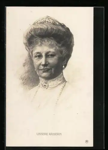 Künstler-AK Kaiserin Auguste Victoria Königin von Preussen mit Diadem