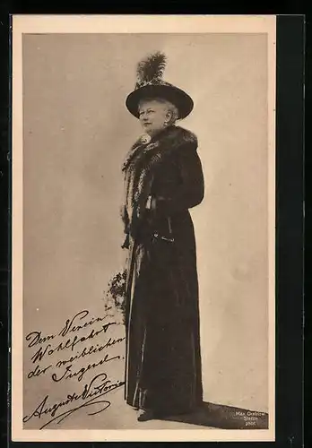 AK Kaiserin Auguste Victoria Königin von Preussen mit Pelz und Hut