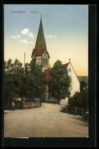 AK Uhlbach, Blick auf eine Kirche