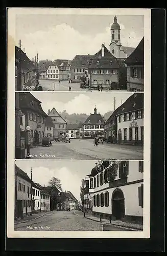 AK Riegel, Hauptstrasse, Rathaus