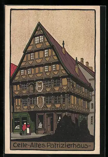 Steindruck-AK Celle, Altes Patrizierhaus