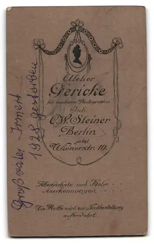 Fotografie Atelier Gericke, Berlin, Wienerstr. 10, Portrait stattlicher Herr mit Schnurrbart