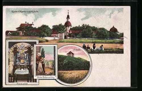 AK Prag / Praha, Hvezda, Kostel P. Marie na Bilé Hore