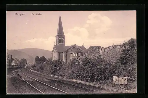 AK Boppard, Blick zur Kirche