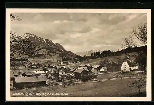 AK Vorderburg / Allgäu, Gesamtansicht mit Erholungsheim Amtshaus