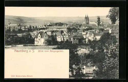AK Naumburg a. S., Blick vom Bürgergarten