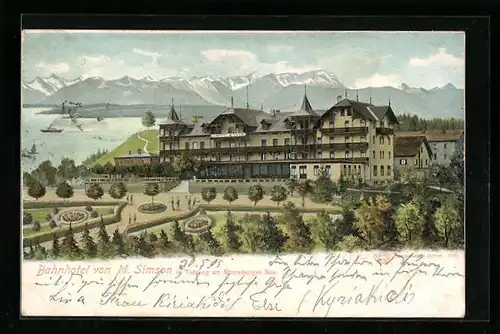 AK Tutzing / Starnberger See, Bahnhotel von M. Simson