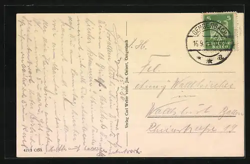 AK Gengenbach, Hauptstrasse mit Marktbrunnen