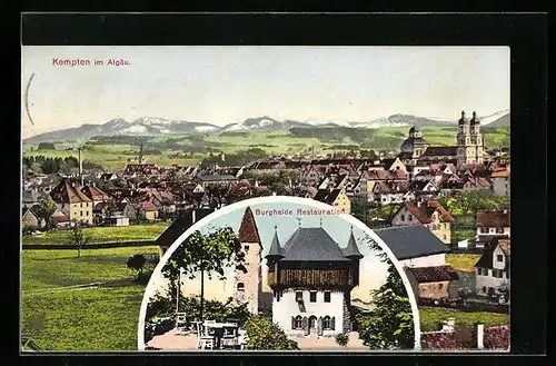 AK Kempten / Allgäu, Gasthaus Burghalde, Gesamtansicht