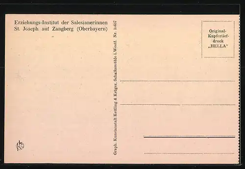 AK Zangberg in Oberbayern, Erziehungsinstitut der Salesianerinnen St. Joseph, auf dem Tennisplatz