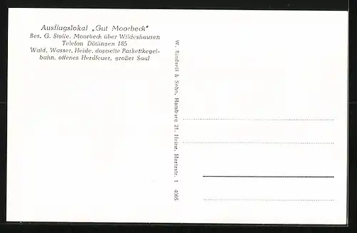 AK Moorbeck über Wildeshausen, Gasthaus Gut Moorbeck, Bes. G. Stolle