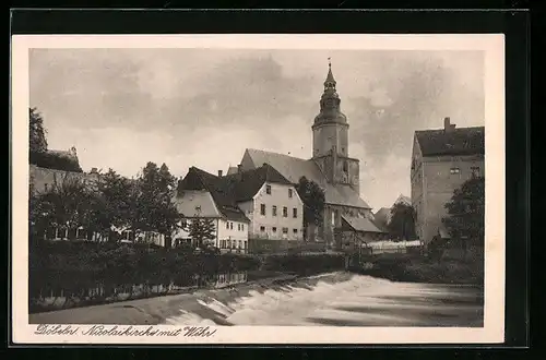 AK Döbeln i. Sa., Nicolaikirche mit Wehr