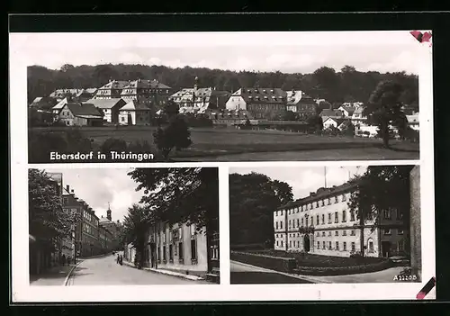 AK Ebersdorf / Thüringen, Gebäude- und Gesamtansichten