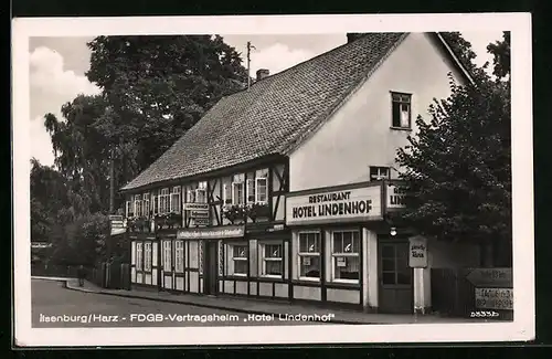 AK Ilsenburg / Harz, FDGB-Vertragsheim Hotel Lindenhof
