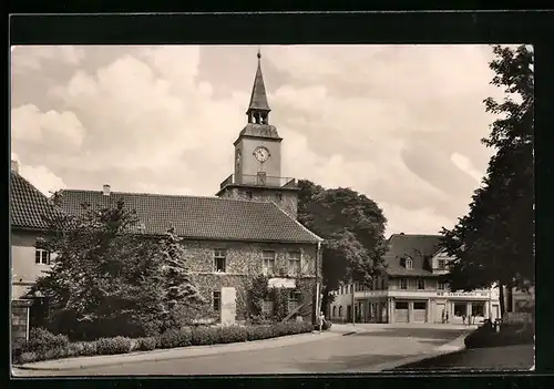 AK Hohenmölsen / Halle, Rathaus und HO-Lebensmittelgeschäft