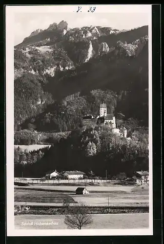 AK Schloss Hohenaschau mit Gebirgswand