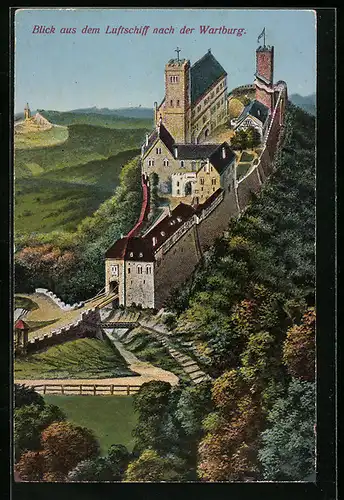 AK Wartburg aus dem Luftschiff gesehen
