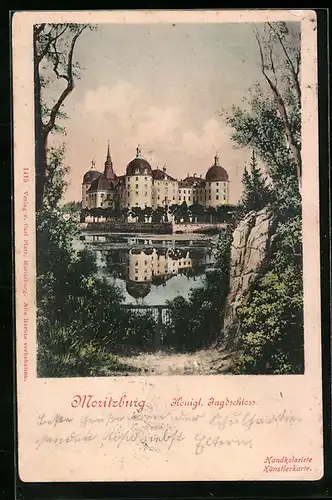 AK Moritzburg, Gesamtansicht des Kgl. Jagdschlosses