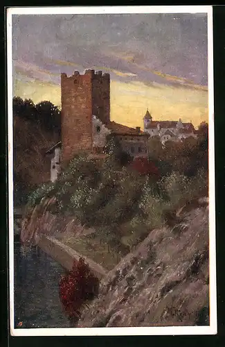 Künstler-AK Bozen, Schloss Ried