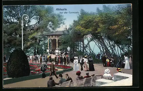 AK Abbazia, Vor der Curmusik, Gäste am Pavillon