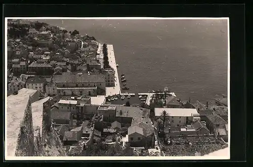 AK Hvar, Stadtansicht mit Blick auf die Hafenanlagen