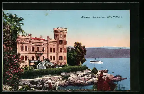 AK Abbazia, Lungomare Villa Nettuno