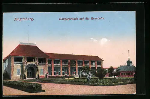 AK Magdeburg, das Hauptgebäude auf der Rennbahn