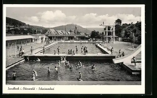 AK Sandbach i. Odenwald, Badegäste im Schwimmbad