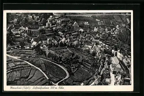 AK Monschau i. Eifel, Generalansicht der Stadt, Fliegeraufnahme