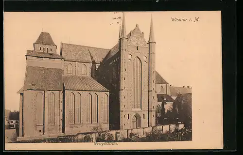 AK Wismar i. M., Blick auf die Georgenkirche