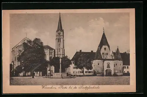 AK Weissenhorn, Partie bei der Stadtpfarrkirche