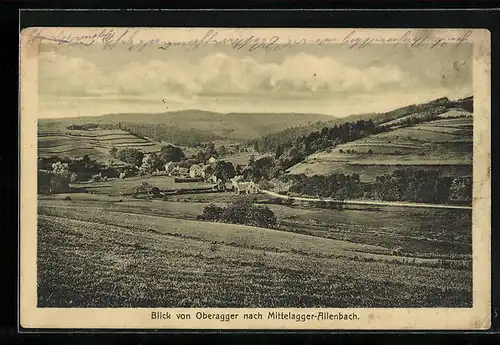 AK Mittelagger-Allenbach, Ortsansicht von Oberagger aus