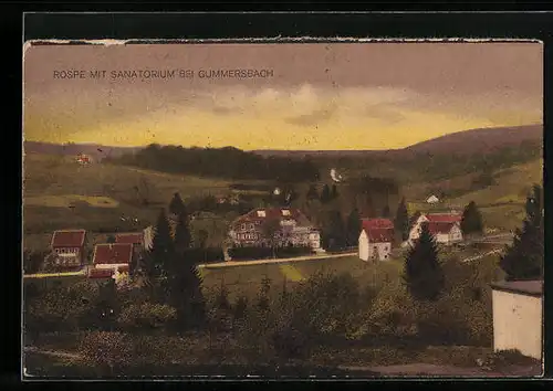 AK Rospe bei Gummersbach, Ortsansicht mit dem Sanatorium